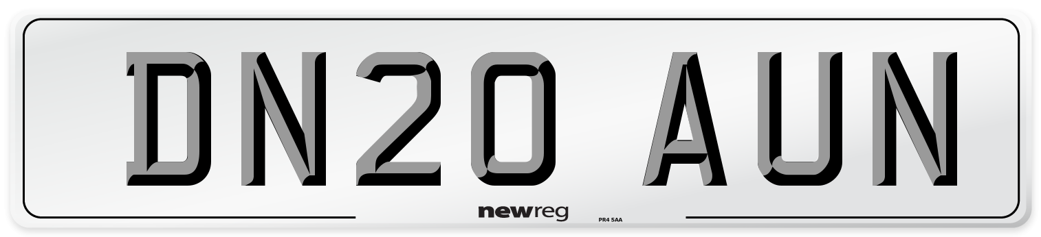 DN20 AUN Number Plate from New Reg
